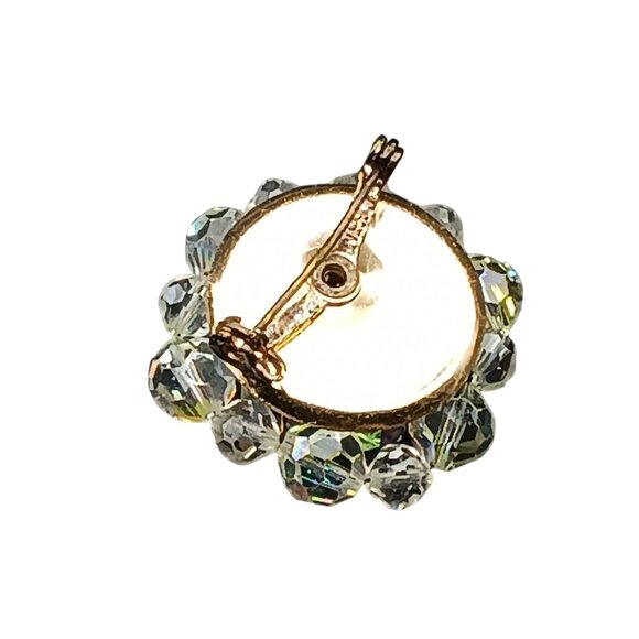 Vintage Aurora Borealis Crystal Cluster Brooch Pin Gold-Tone - Picture 3 of 4